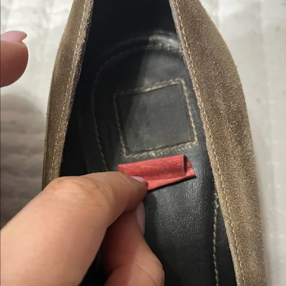 Coach Brown Suede Flats with Gold Accent - Picture 6 of 7